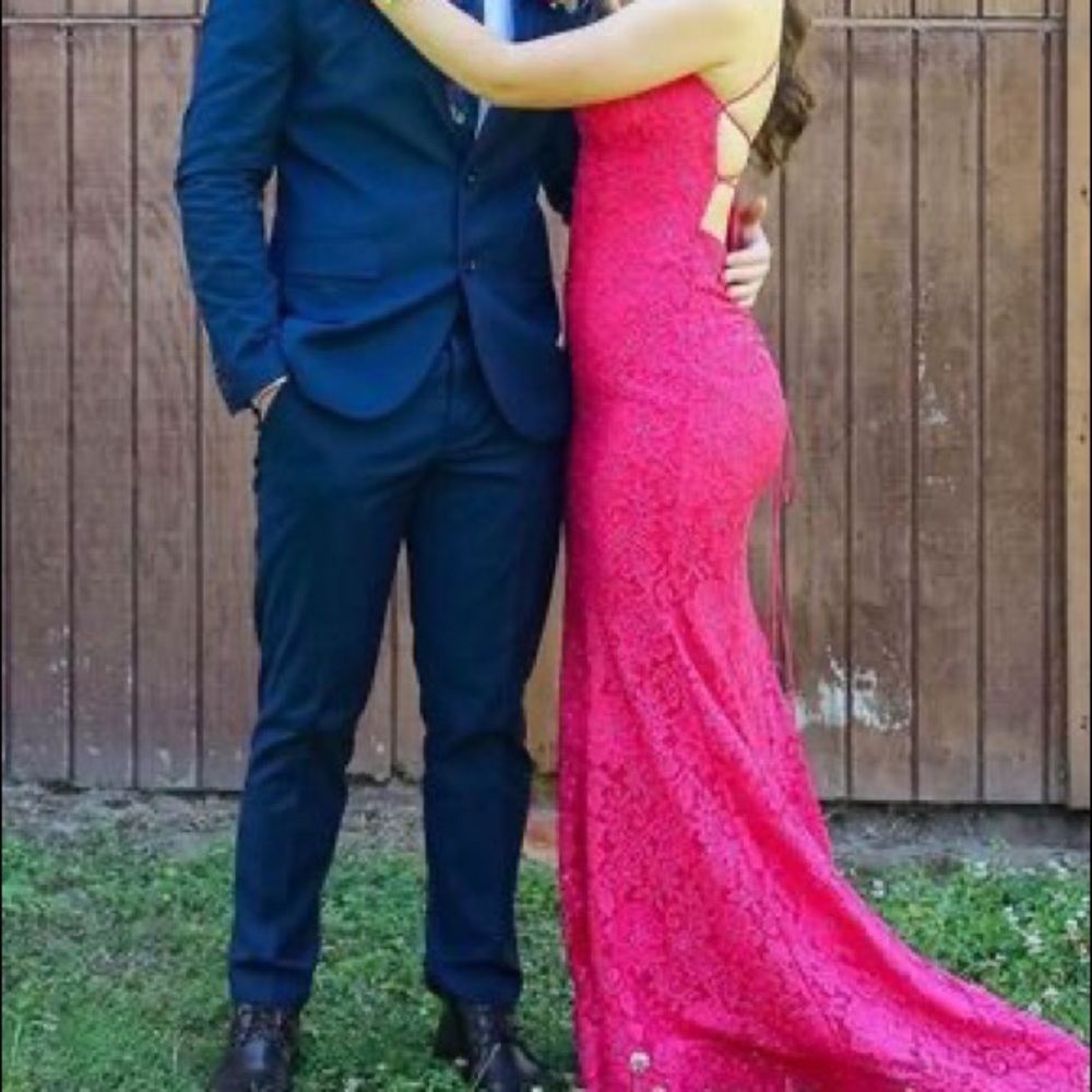 Beautiful bright pink Sherry Hill lace dress - Picture 4 of 5